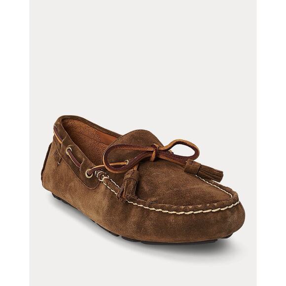 Polo Ralph Lauren Anders Loafer Men’s Sz 7 Driving Suede Leather Tassels Shoes - Picture 1 of 13